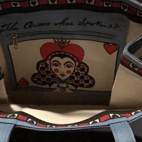 Brighton Cream and Blue Tote Bag with Luxurious Appeal - Picture 3 of 3